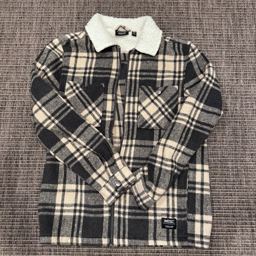 Wesc Unisex Liam Sherpa-Lined Jacket - Black & Cream